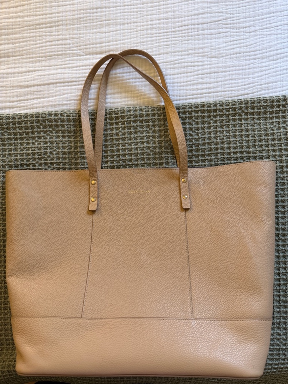 Cole Haan Tan Pebbled Leather Tote